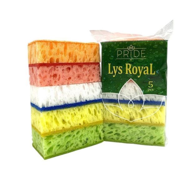 Губка для посуды 5шт поролон LYS ROYAL с чистящим слоем (30)