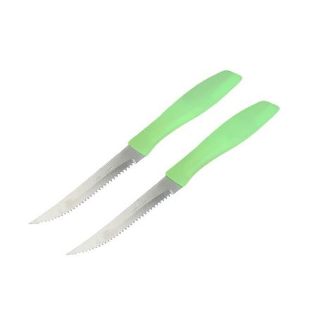 Ножи с зубчиками набор 2шт 11,5/21см нерж.сталь зеленый (600) JC-15552