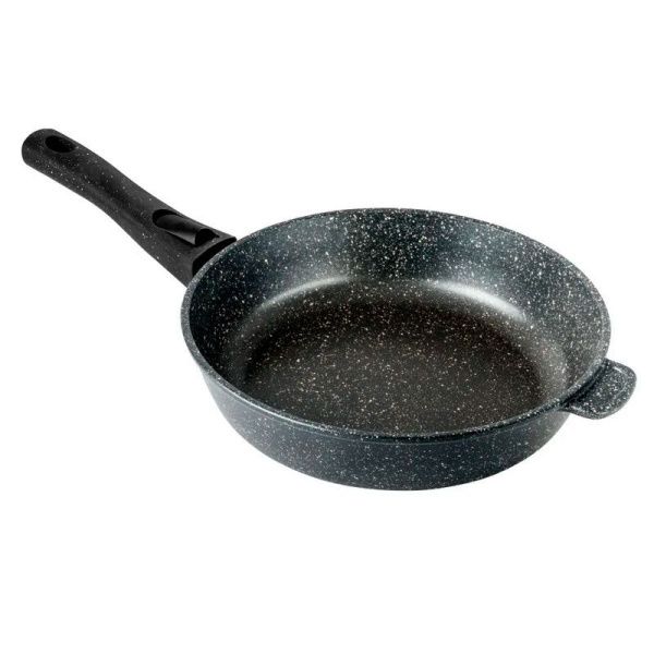 Сковорода 28см h7см алюминий АП Гранит индукция без крышки со съемной ручкой (4)