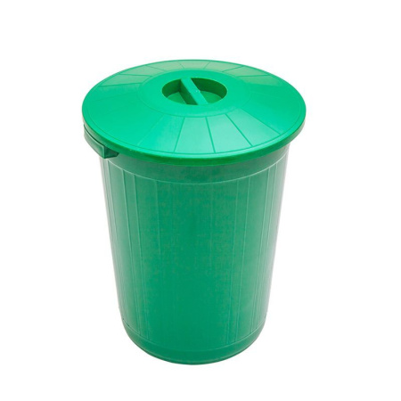 Бак 60л 43*43*54см пластик с крышкой зеленый (5)
