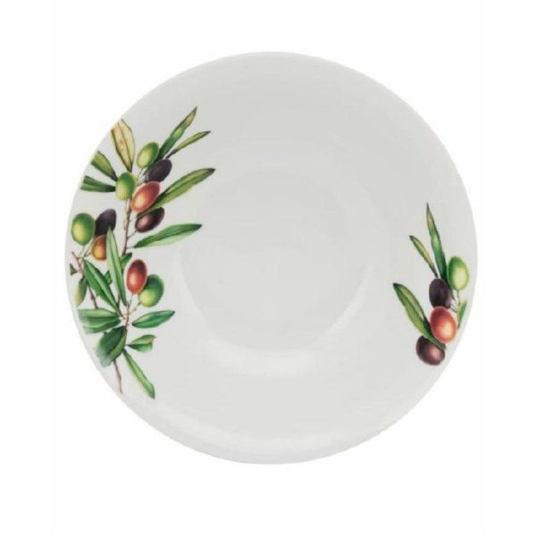 Тарелка мелкая 20см фарфор ОЛИВКИ плоская круглая (12/72)