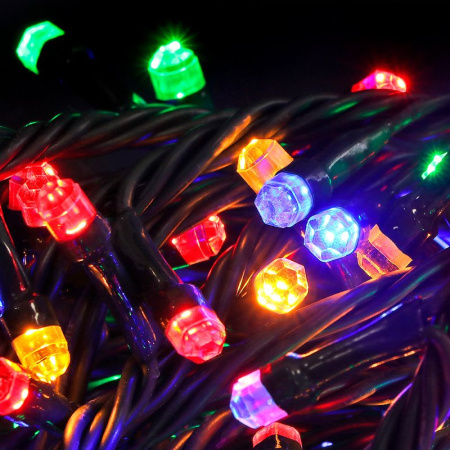 Гирлянда эл. 5м 50LED разноцветный, черный провод JC-16584 (100)
