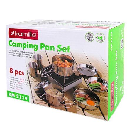 Набор посуды туристический 8пр нерж.сталь
