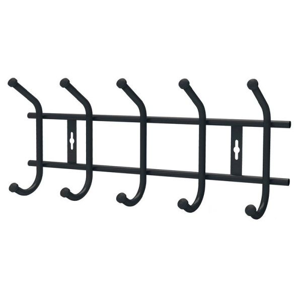 Вешалка 5 крючков настенная 465*190*80мм металл ВНТ5М черная матовая (5)
