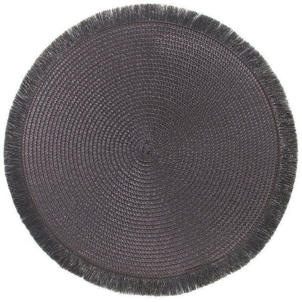 Салфетка сервировочная 38см полипропилен круглая Сasual line коричневая (4/180)