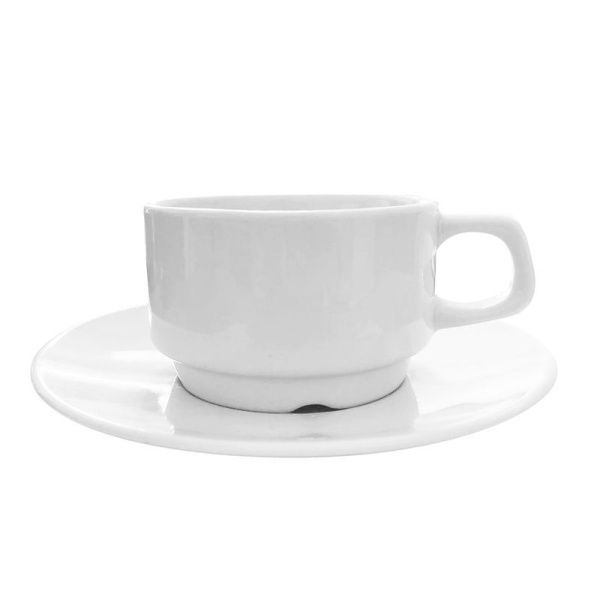 Чайный набор штабелируемый 2пр фарфор на 1 персону 170мл белый (12)