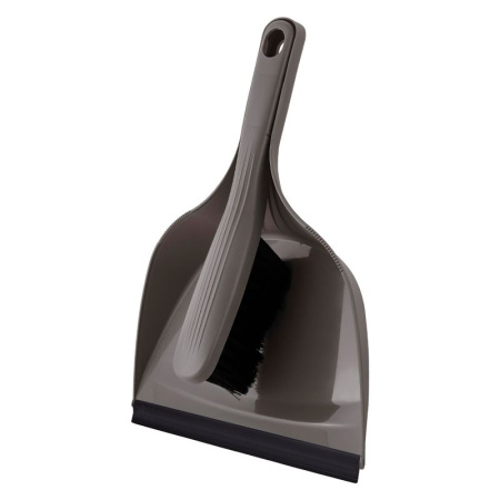 Щетка-сметка 34,5*24*7,4см пластик SРin&Clean Rock'n'Roll с совком c кромкой антрацит (8)