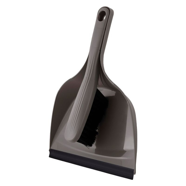 Щетка-сметка 34,5*24*7,4см пластик SРin&Clean Rock'n'Roll с совком c кромкой антрацит (8)