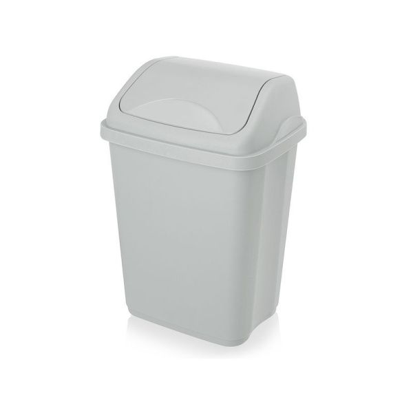 Контейнер для мусора 10л 255*205*375мм пластик Ultra серый с подвижной крышкой (24)