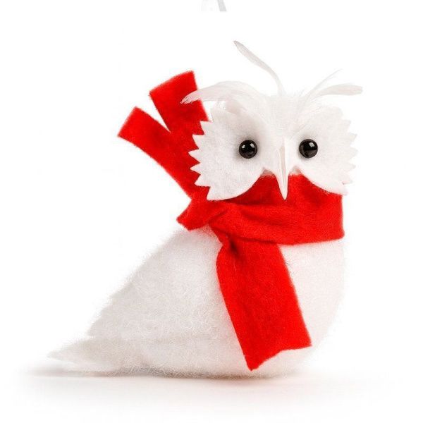 Игрушка новогодняя на елку СОВА 8*8*5см пенопласт ZR35-12431/JC-16930 (480)