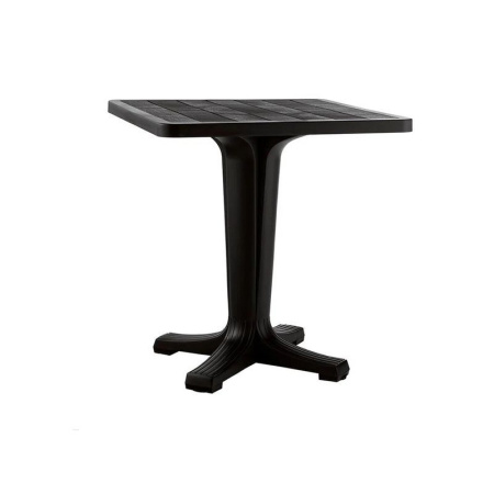 Стол квадратный пластик Прованс 70*70см на одной опоре h70см шоколадный (1)
