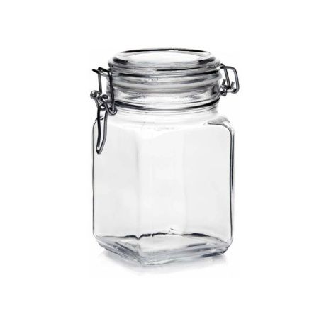 Банка для сыпучих продуктов клипс 1,05л стекло/пластик.уплотнитель КРЕМЛИН (6)