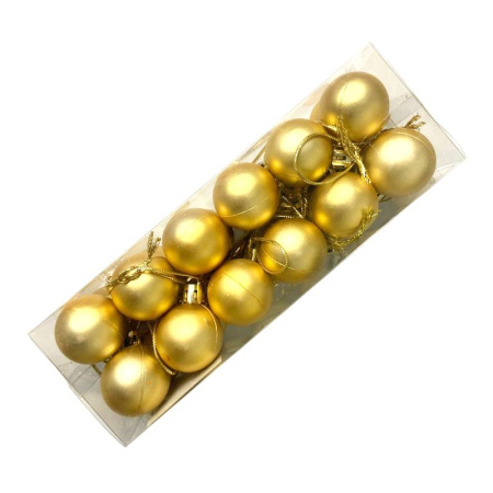 Игрушки новогодние на елку ШАР набор 24шт 3см пластик матовый золото (120)