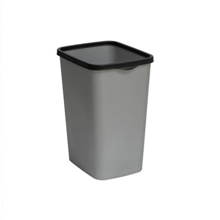 Контейнер для мусора 20л 300*232*383мм пластик Tandem сер.металлик/черный с фиксатором (10)