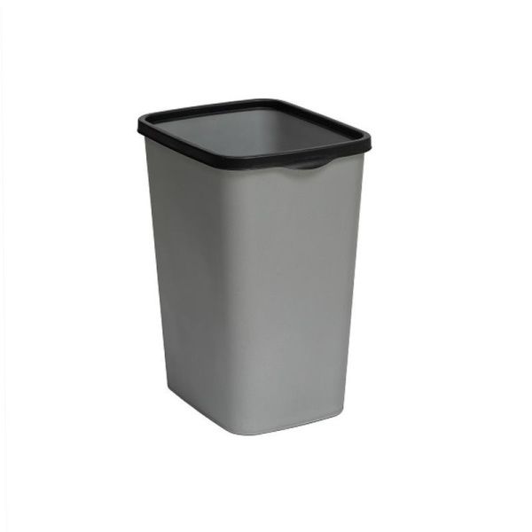 Контейнер для мусора 20л 300*232*383мм пластик Tandem сер.металлик/черный с фиксатором (10)
