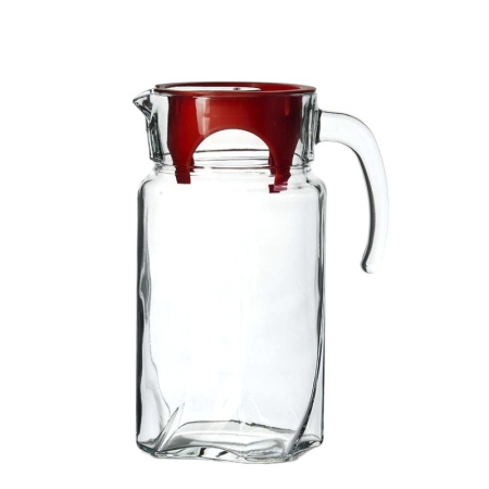 Кувшин 1750мл стекло ЛУНА с красной крышкой без упаковки (6)