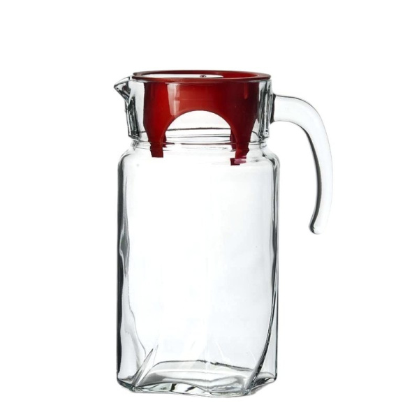 Кувшин 1750мл стекло ЛУНА с красной крышкой без упаковки (6)