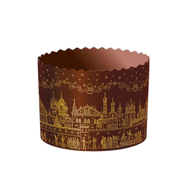 Форма для кулича 70*85мм 150мл бумажная ХРАМ Золото (2400)