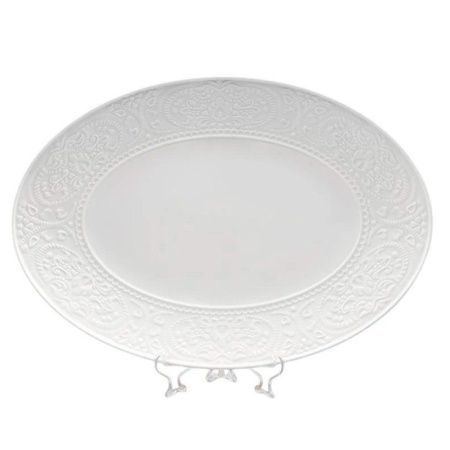Блюдо овальное 35,5*25,5см фарфор АЖУР КЛАССИК (24)