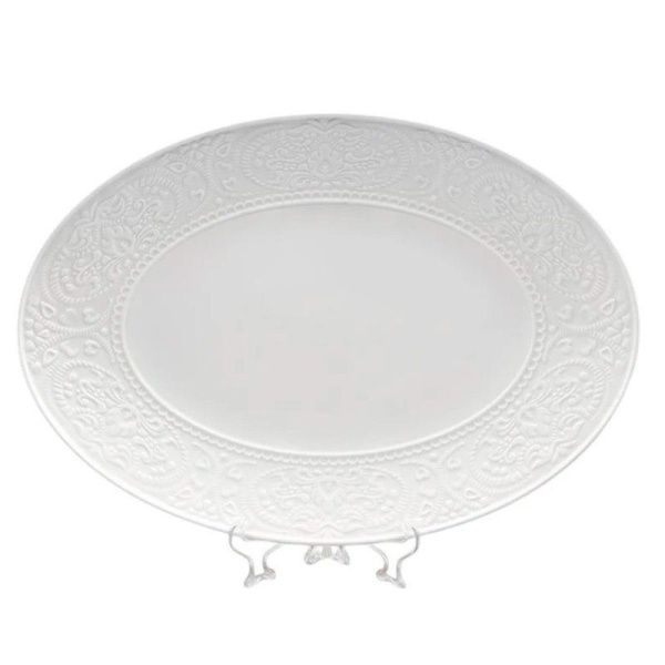 Блюдо овальное 35,5*25,5см фарфор АЖУР КЛАССИК (24)