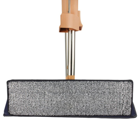 Швабра с отжимом с плоской насадкой микрофибра 11х33см телескопическая ручка 120см JC-13921 (30)