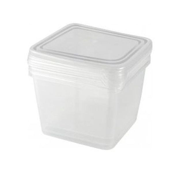 Контейнер для заморозки 3шт 750мл пластик Frozen квадр. 115*115*110мм бесцветный (36)