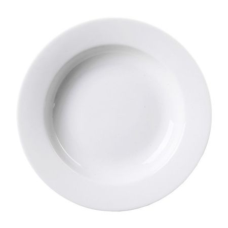 Тарелка глубокая 24см 350мл фарфор белый гладкий край (20)