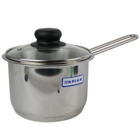 Ковш 1,5л нерж.сталь ARIAN TEK стекл.крышка 14см 1902.081 (12)