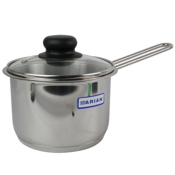 Ковш 1,5л нерж.сталь ARIAN TEK стекл.крышка 14см 1902.081 (12)
