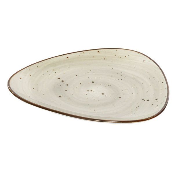 Тарелка мелкая 21*20см фарфор SAMOLD ГРАФИТ (6)