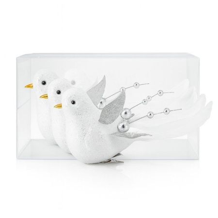 Игрушки новогодние на елку ПТИЦА набор 3шт 10см пенопласт OSJX23017/JC-16420 (240)