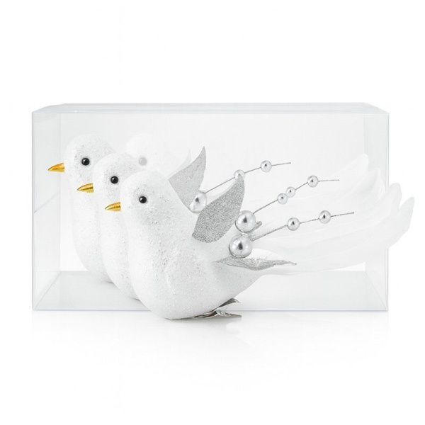 Игрушки новогодние на елку ПТИЦА набор 3шт 10см пенопласт OSJX23017/JC-16420 (240)