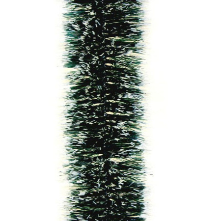 Мишура 2м 7см Норка зеленая с белыми кончиками Г-237 (50)