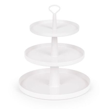 Этажерка сервировочная 3 яруса 20/24/30см пластик ФЕЕРИЯ белая (1)