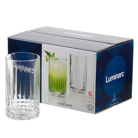 Стаканы набор 6шт 380мл стекло ЧИКАГО высокие (2)