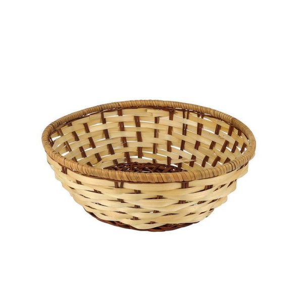 Корзинка плетеная лоза 22*8см круглая светло-коричневая