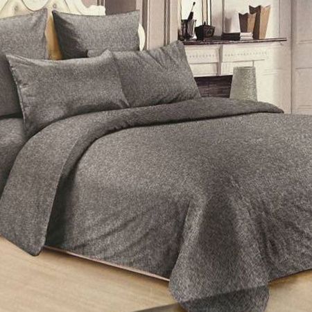 КПБ 1,5сп бязь 100% хлопок (пр.150*220, под.150*215, нав.70*70*1) Натурель серый