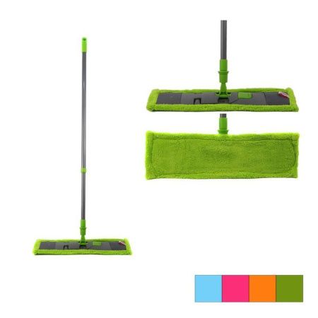 Швабра с пл.насадкой 40см микрофибра телескопическая ручка 130см металл/пластик Классик YORK (24)