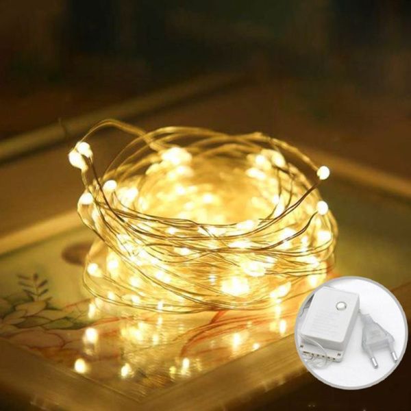 Гирлянда светодиодная Нить 10м 100LED теплый белый 8 режимов GN19 (100)