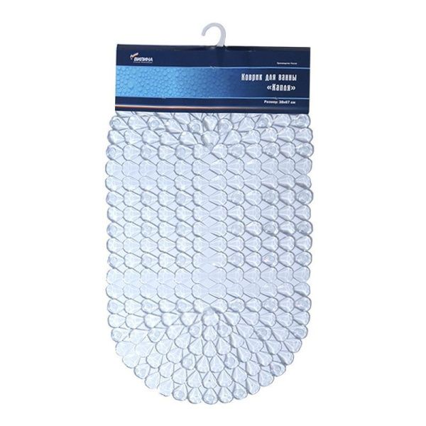 Коврик противоскользящий 38*67см ПВХ КАПЛЯ прозрачный (10)