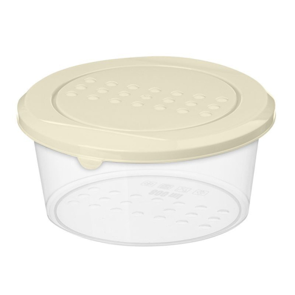 Контейнер пищевой 500мл пластик Asti светло-бежевый круглый (26) 221100525/01