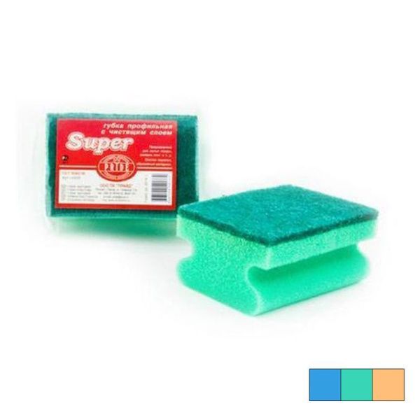 Губка для посуды профильная нейлон/поролон СУПЕР ГХ035 (40)