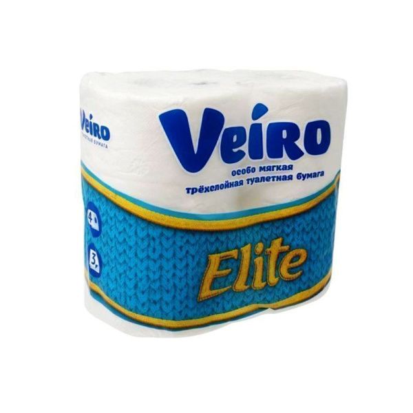 Бумага туалетная 4шт 17,5м VEIRO ELITE 3-х слойная (10)