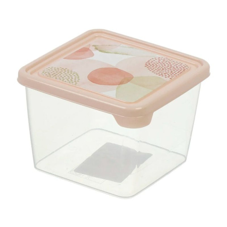 Контейнер пищевой 750мл пластик Plast Team Pastel квадратный декор (32)