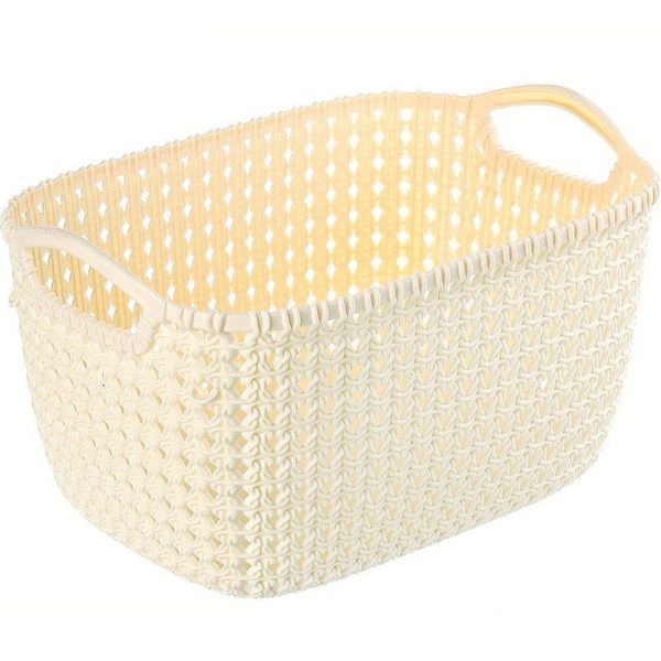 Корзинка 8л 295*210*170мм пластик Paola слоновая кость (24)