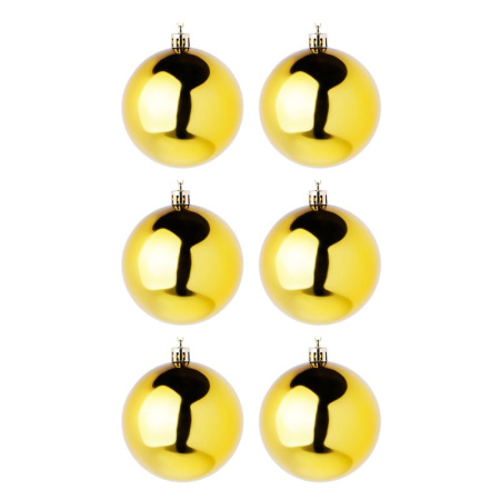 Елочные шары набор 6шт 7см пластик золото