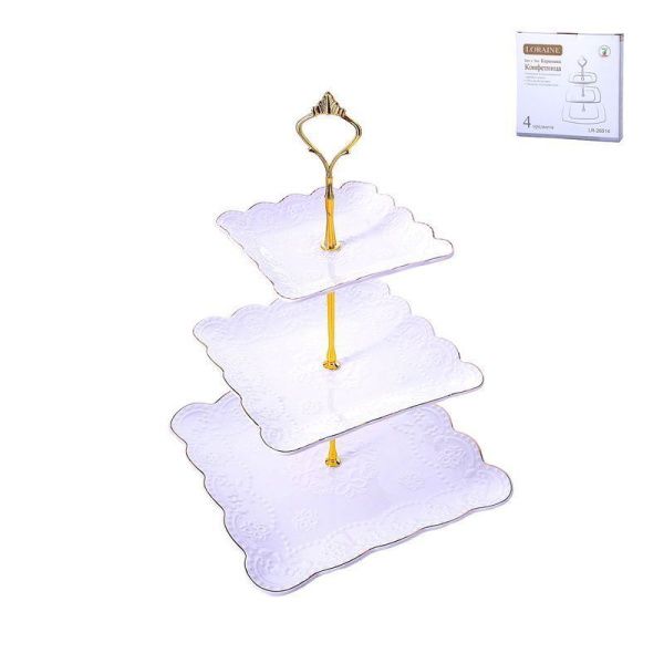 Этажерка сервировочная 3 яруса 15/20/26см керамика ЭЛИС LR26514 (12)