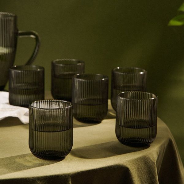 Стаканы набор 6шт 260мл стекло МОДЕРН зеленый 7,5*9,5см