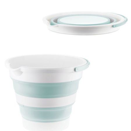 Ведро 10л складное пластик ФЛЕКС морская волна (12)