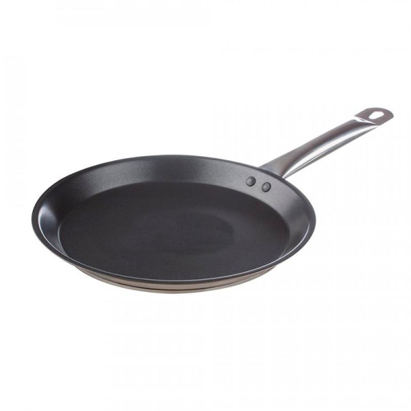 Сковорода блинная 28см нерж.сталь АП ОБЩЕПИТ h6,5см, толщ.0,6мм, индукция ТРС КТ-ОБ-СБА-28 (10)